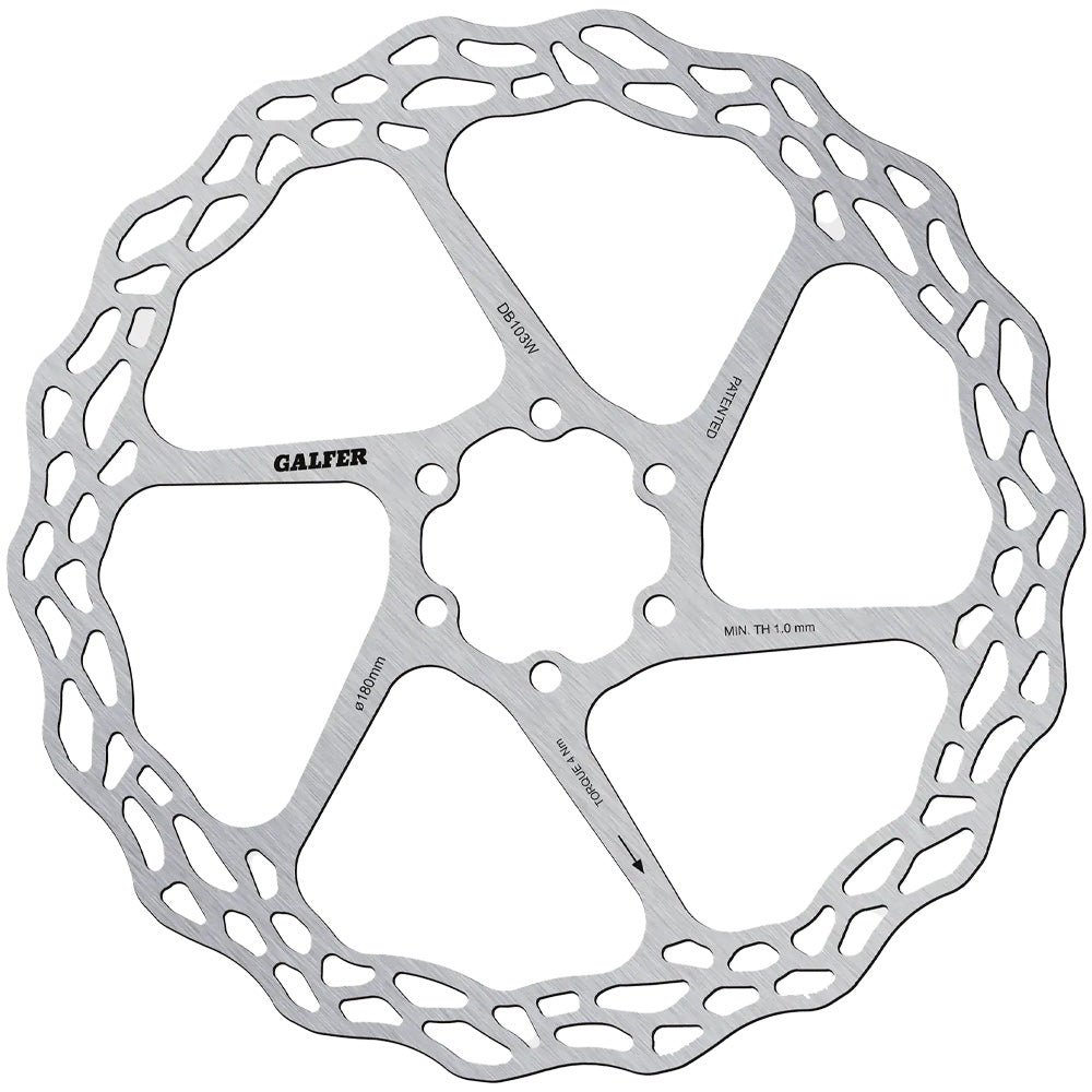 Galfer Wave Road Disc Rotor 180mm – Lightweight, quiet 6-bolt rotor for road, gravel and cyclocross bikes