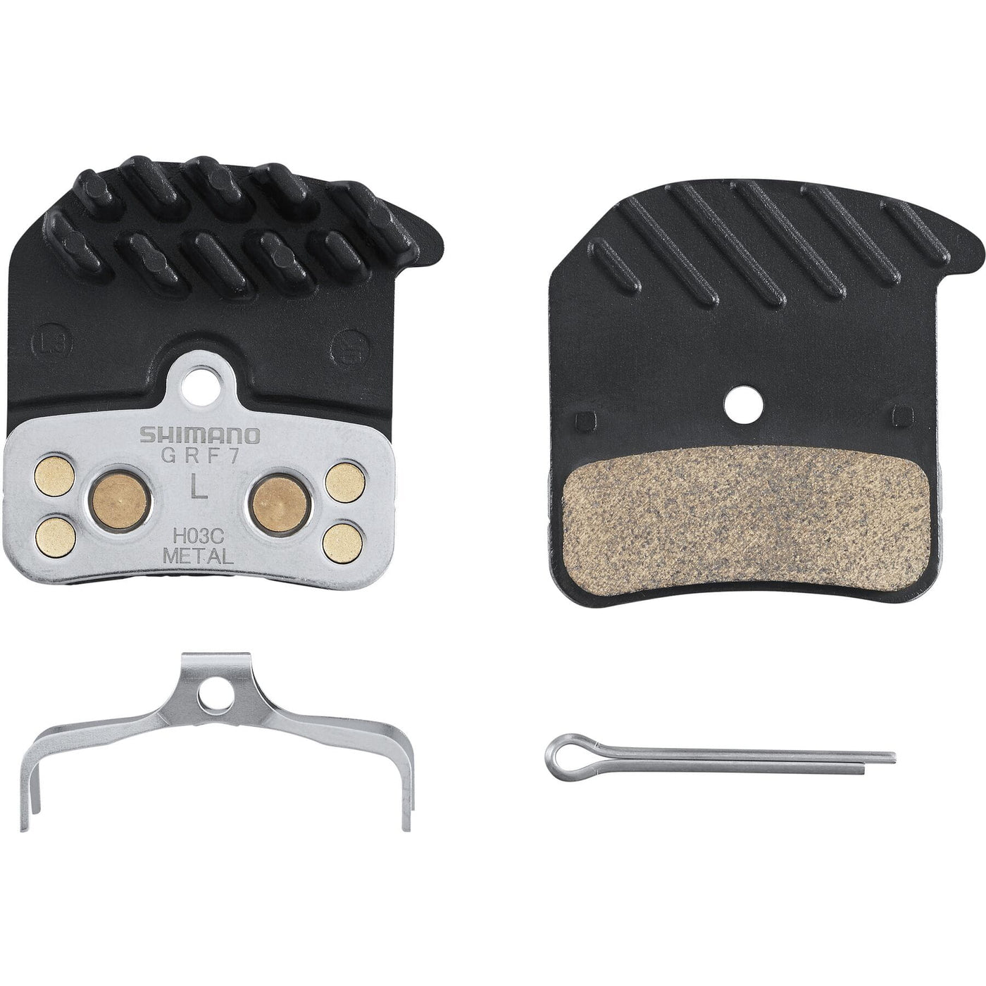 SHIMANO H03C disc pads and spring with cooling fins Metal Sintered