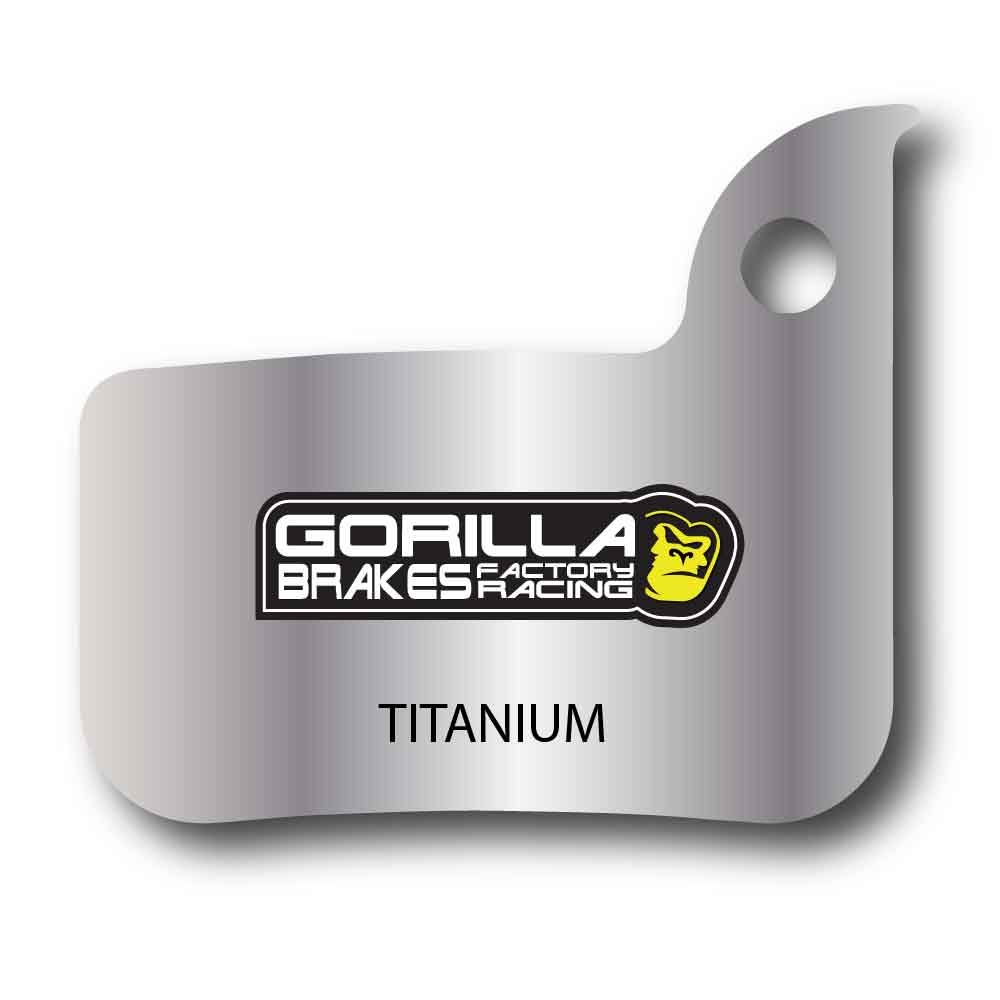 Gorilla Brakes titanium back plate disc brake pads for SRAM asymmetric brake model brake calipers