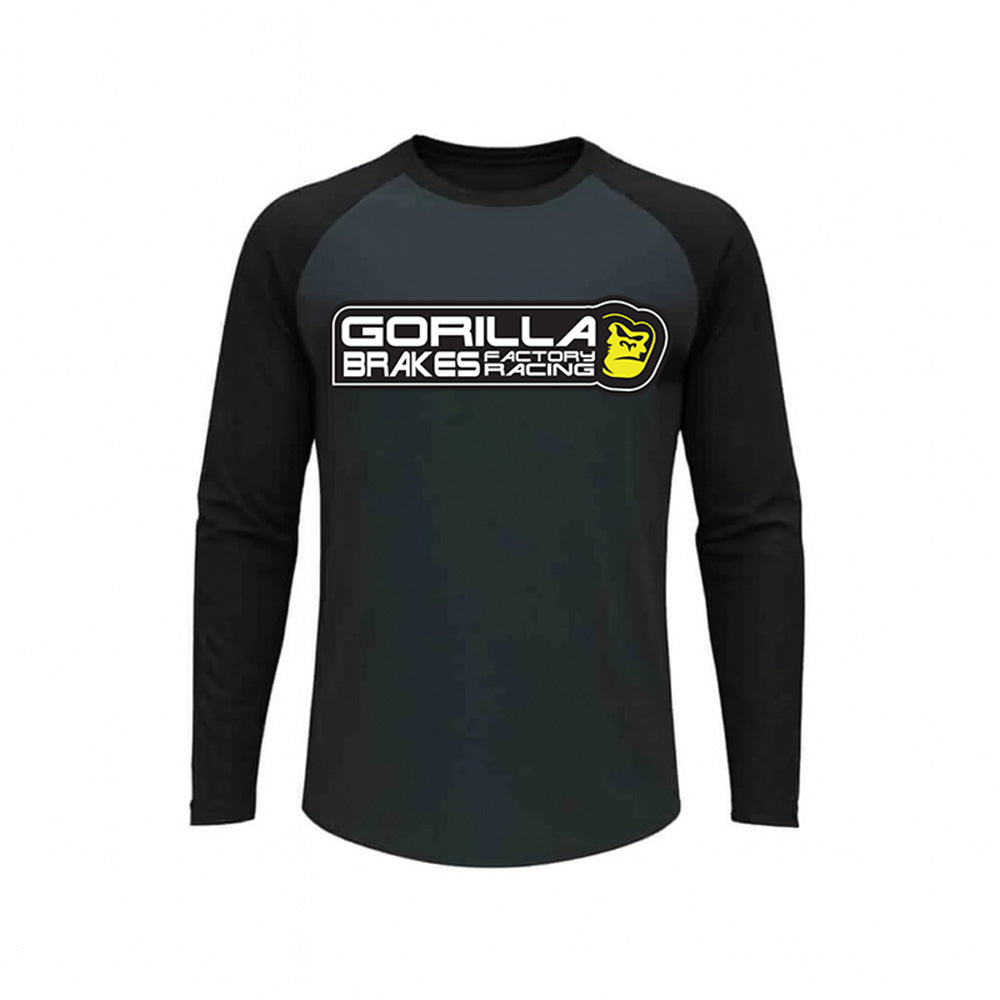 Gorilla Brakes Factory Racing MTB-Trikot – Langarm (Downhill / Enduro / Trail) – Schwarz & Grau