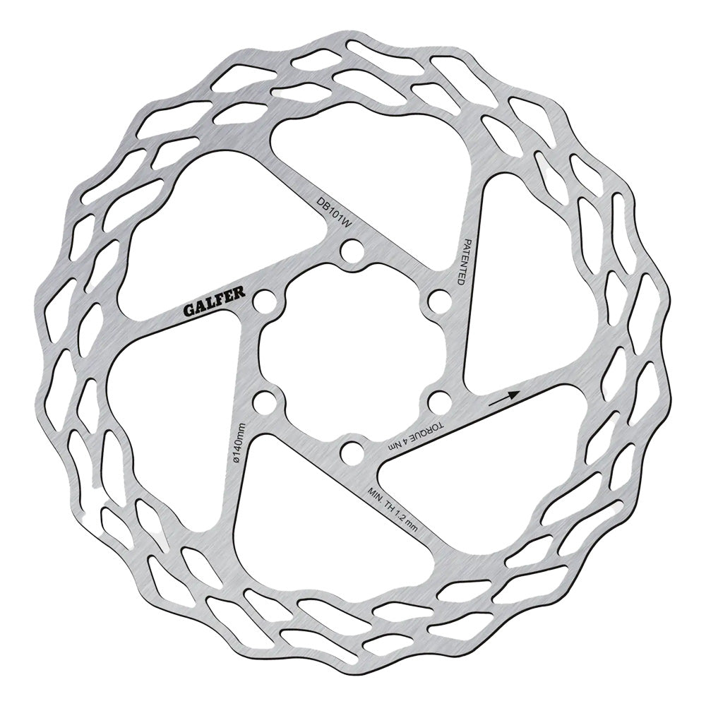 Galfer Wave Road Disc Rotor 6-Bolt for road, gravel, and cyclocross bikes – lightweight 1.8mm rotor with quiet, precise braking performance