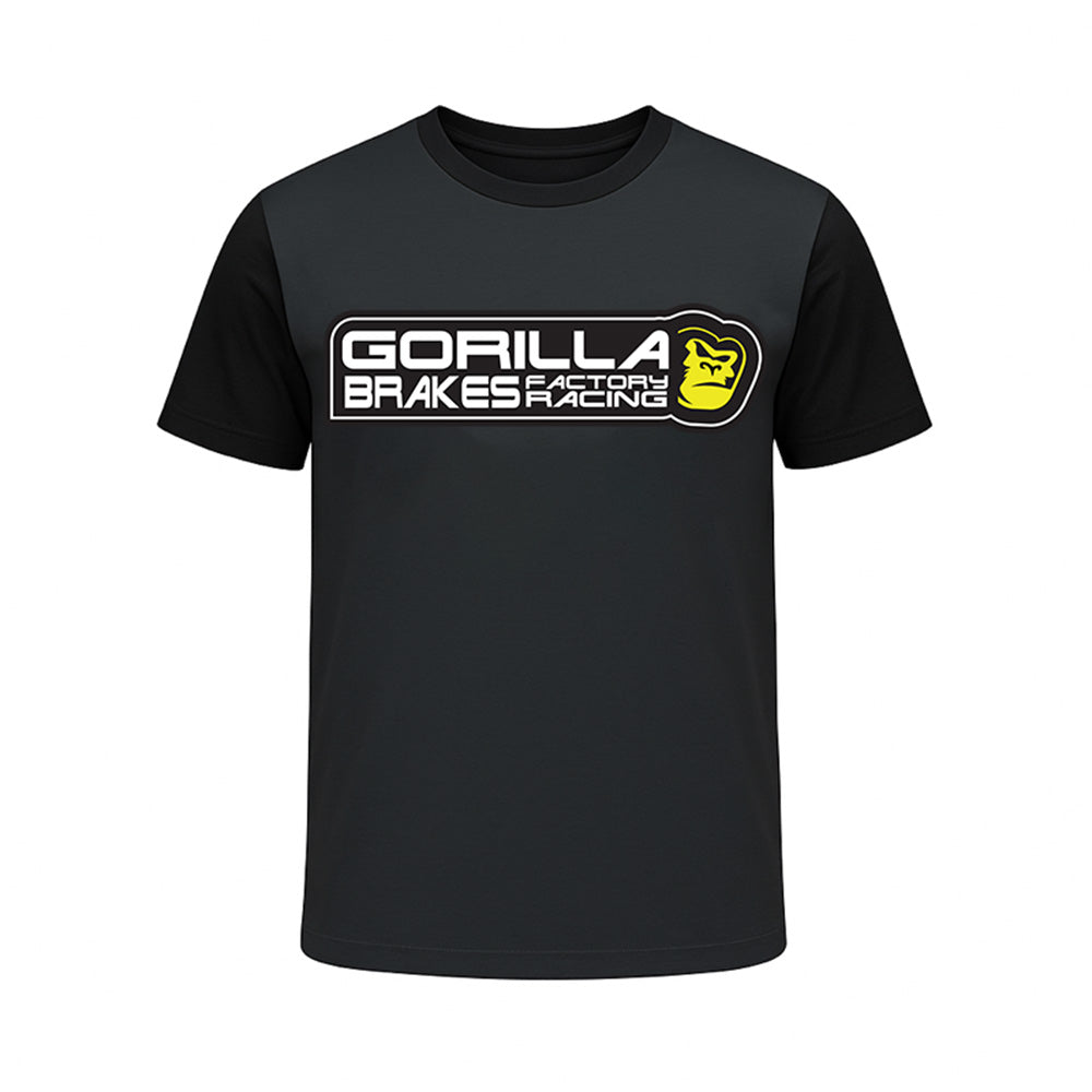 t shirt für mountainbiker Gorilla Brakes Factory Racing MTB T-Shirt – Kurzarm (Downhill / Enduro / Trail) – Schwarz & Grau