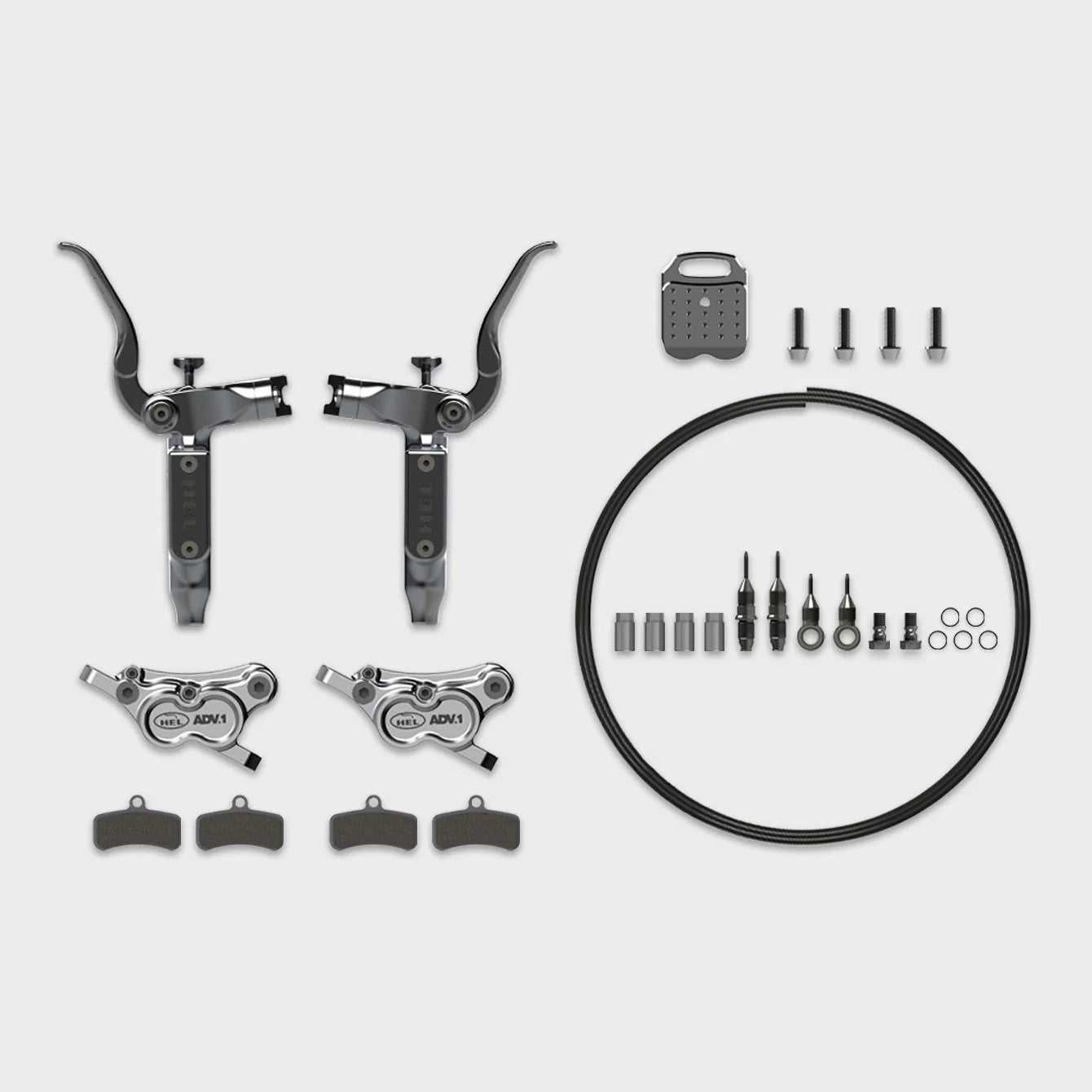 HEL Advocate 4-Piston Hydraulic Disc Brake System - Vapour Grey & Forged Bronze