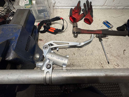     HINE-R hydraulic brake lever prototype during machining