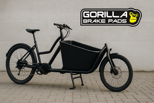 Cargo bike fitted with Gorilla Brakes high performance brake pads