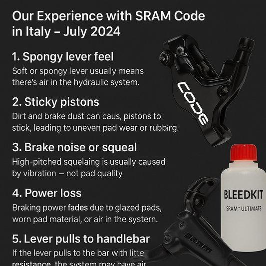 SRAM Code brake problems guide – spongy lever, sticky pistons, brake squeal, and bleeding solutions with SRAM Ultimate Bleed Kit