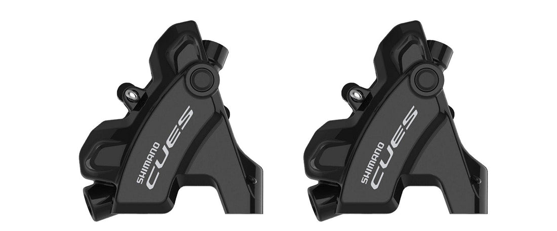 Shimano CUES BR-U6030 flat mount hydraulic disc brake calipers compatible with Gorilla Brakes Shimano B-Type brake pads