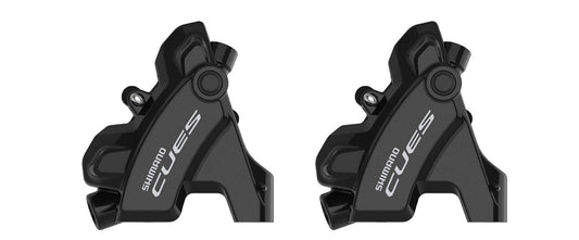Shimano CUES BR-U6030 flat mount hydraulic disc brake calipers compatible with Gorilla Brakes Shimano B-Type brake pads