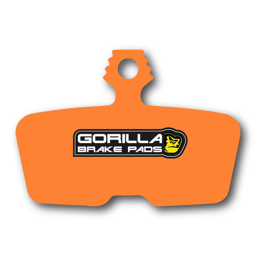 High-performance Enduro Pro Ultimate brake pads with orange backing for SRAM Code, Guide, Level, and AXS brake systems