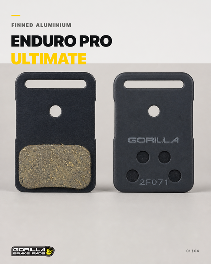 Gorilla Brakes Enduro Pro Ultimate finned aluminium brake pad for Shimano road and gravel disc brakes
