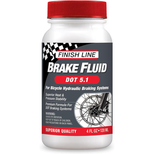 Finish Line DOT 5.1 Brake Fluid - Performance for Bicycle Disc Brakes, 4 oz / 120 ml