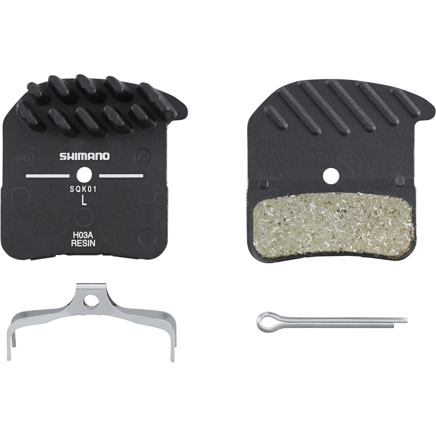 SHIMANO H03A disc pads and spring with cooling fins Resin
