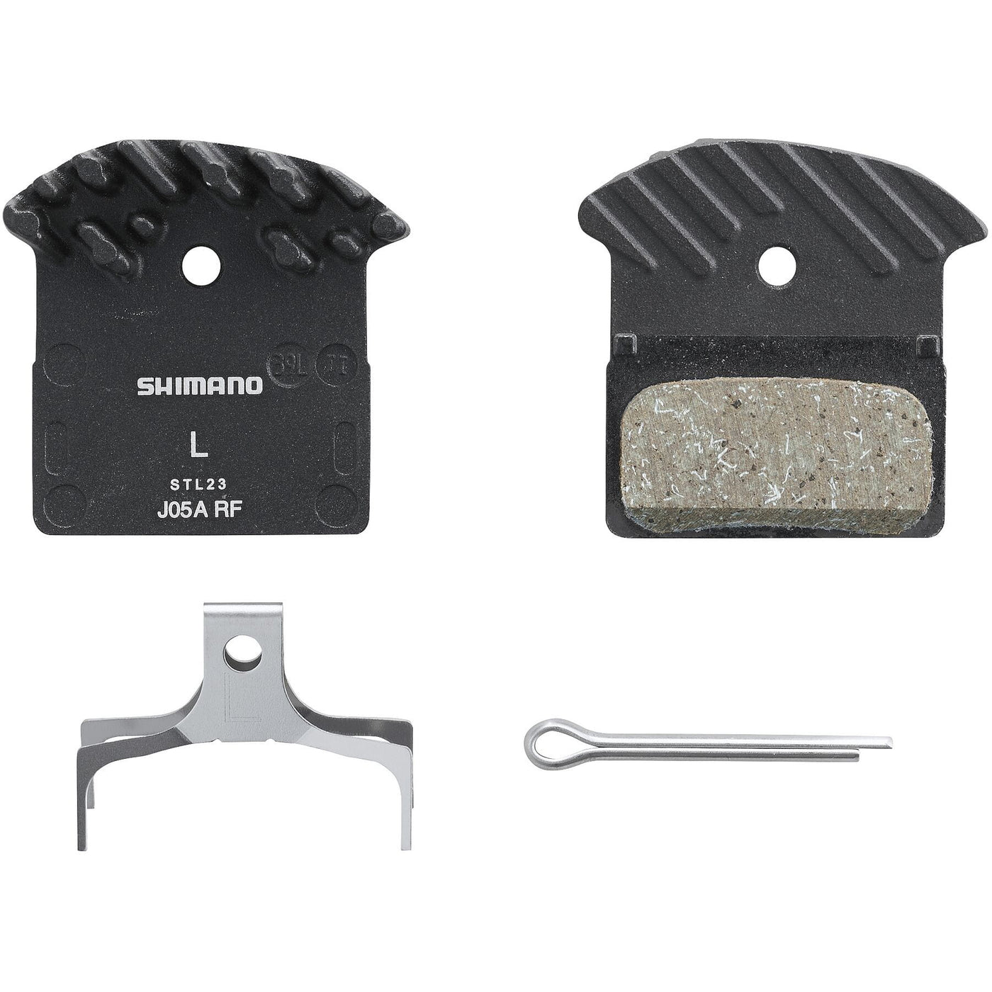 SHIMANO J05A-RF disc pads and spring with cooling fins Resin