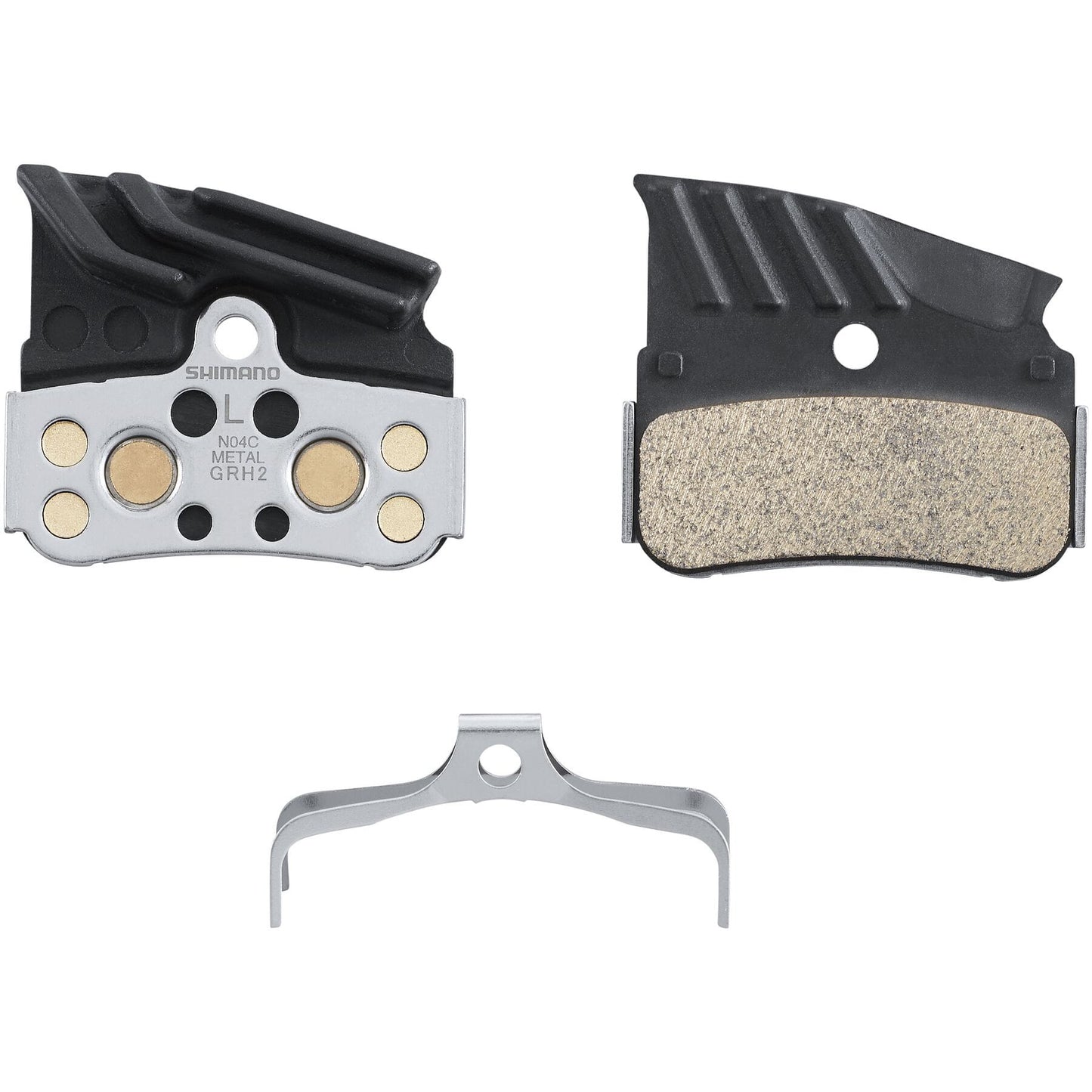 SHIMANO N04C Metal Sintered Disc Brake Pads with Cooling Fins and Spring