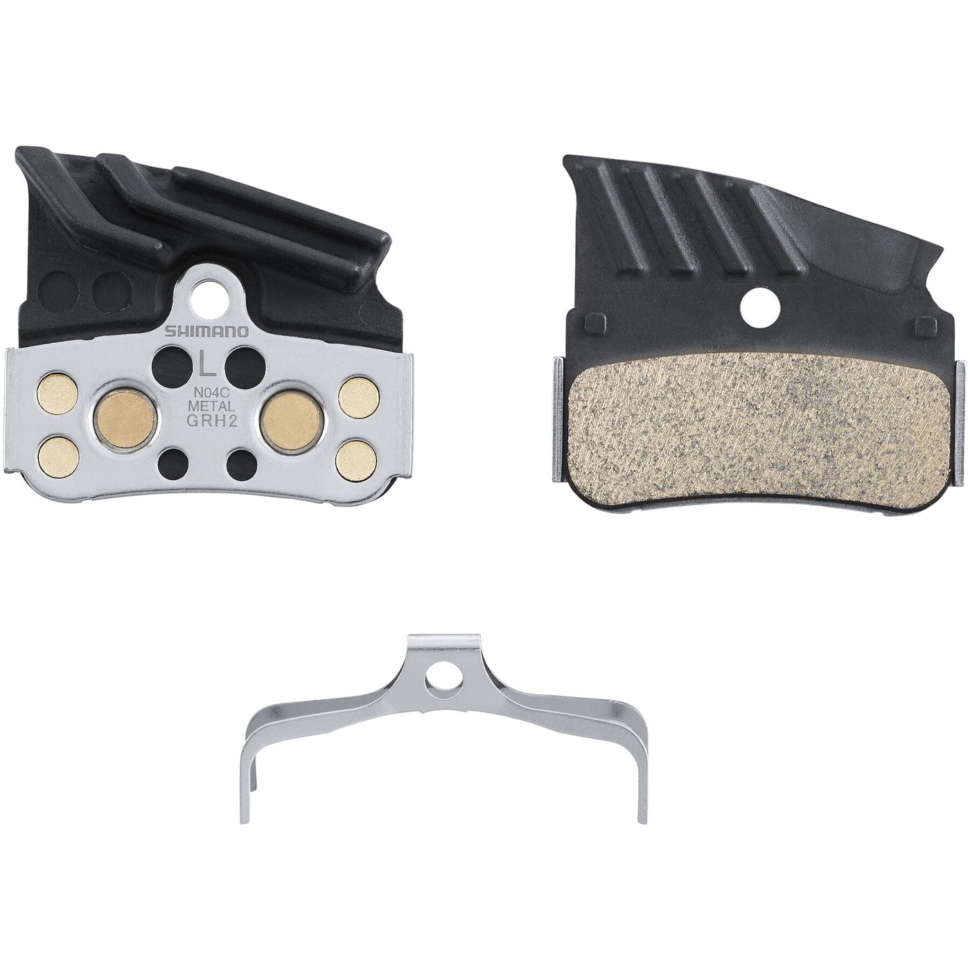 SHIMANO N04C Metal Sintered Disc Brake Pads with Cooling Fins and Spring
