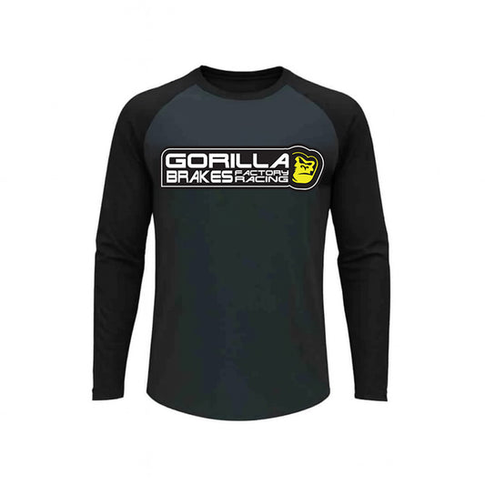 Gorilla Brakes Factory Racing MTB Jersey – Long Sleeve (Downhill / Enduro / Trail) – Black & Grey