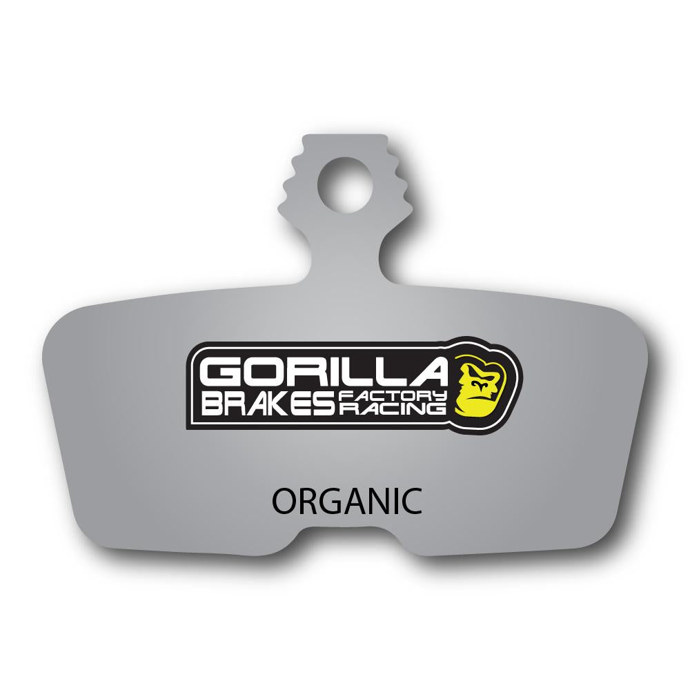 Gorilla Brakes Factory Racing Organic disc brake pads for SRAM Code, DB8, and Motive calipers