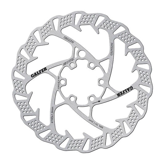 Galfer Shark Disc Rotor 160mm – 6-Bolt high-performance MTB brake rotor with patented finned cooling design for Enduro, Downhill, and e-MTB use
