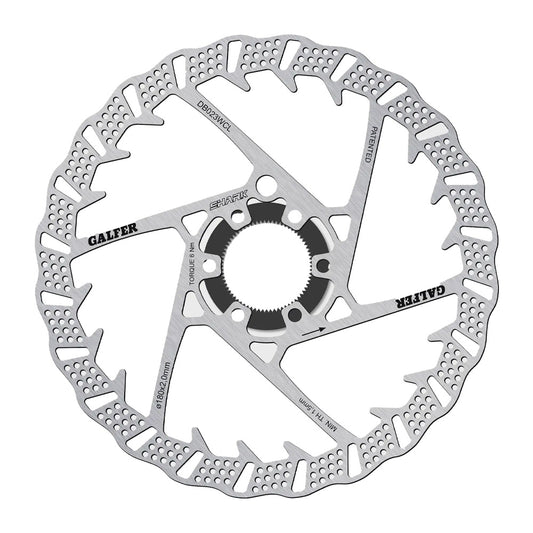 Galfer Shark Centerlock Disc Rotor 180mm with 2.0mm thickness for e-MTB, enduro, and aggressive trail riding – Shark fin cooling design
