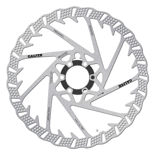 Galfer Shark Centerlock Disc Rotor 203mm with 2.0mm thickness for e-MTB, downhill, and long descents – patented finned cooling design

