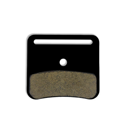 Gorilla Brakes Enduro Pro Ultimate finned aluminium brake pad showing friction material for Shimano XTR, XT, SLX, Deore, Saint and ZEE hydraulic disc brakes
