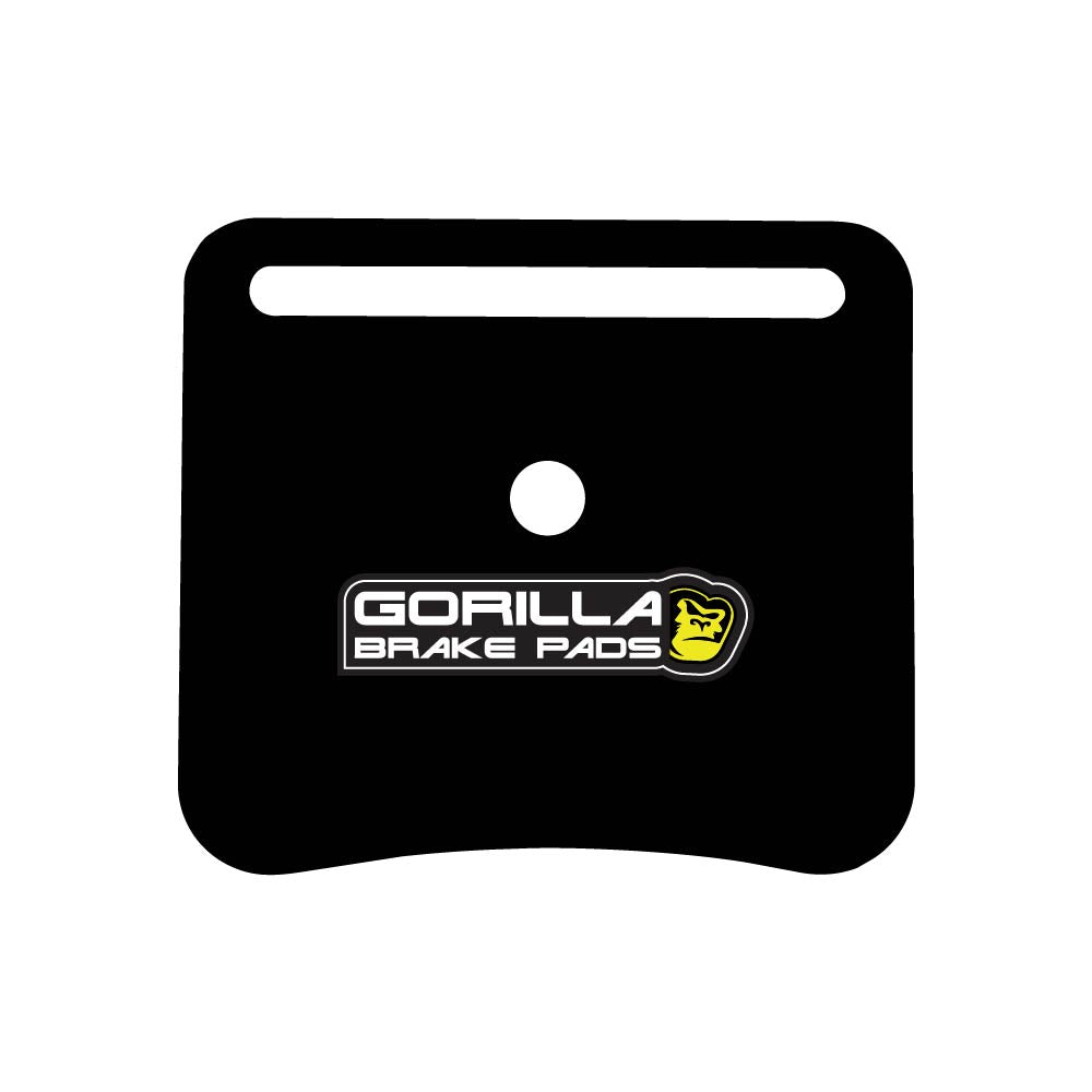 Rear view of Gorilla Brakes Enduro Pro Ultimate finned aluminium brake pad for Shimano XTR, XT, SLX, Deore, Saint and ZEE hydraulic disc brakes