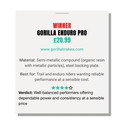 Gorilla Brakes Enduro Pro Ultimate brake pads for Hope RX4+ and RX4-SH, HBSP323, 37 mm reference – view 3