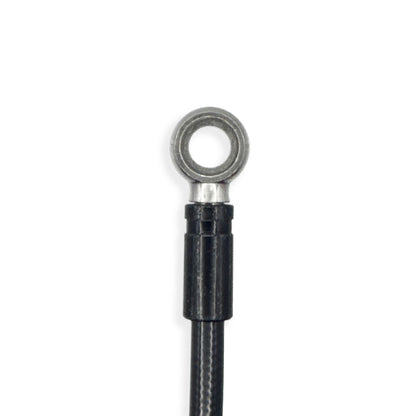 Close up of Gorilla Brakes Shimano compatible 90 degree banjo hydraulic brake hose fitting
