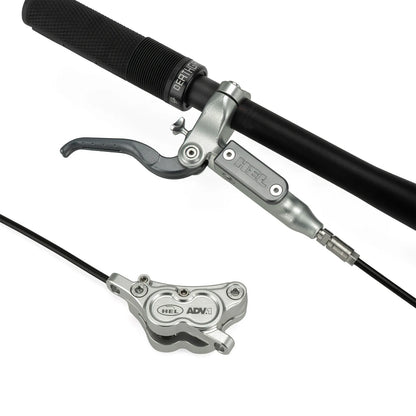 HEL Advocate 4-Piston Hydraulic Disc Brake System - Hyper Silver & Vapour Grey