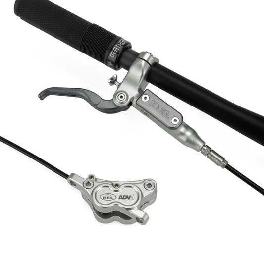 HEL Advocate 4-Piston Hydraulic Disc Brake System - Hyper Silver & Vapour Grey