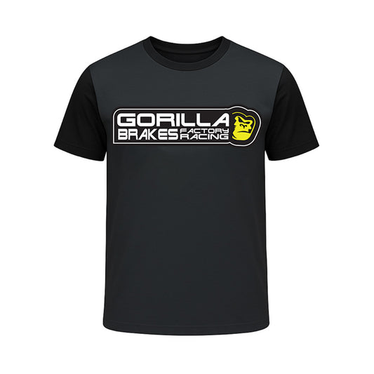 Gorilla Brakes Factory Racing MTB T-Shirt – Short Sleeve (Downhill / Enduro / Trail) – Black & Grey
