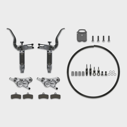 HEL Advocate 4-Piston Hydraulic Disc Brake System - Vapour Grey & Forged Bronze